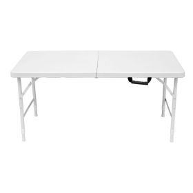 Multi-purpose outdoor folding casual picnic table (Color: White, size: 4ft)